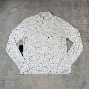 FORAY GOLF Shirt Womens Large White Constellation Star Performance Long Sleeve
